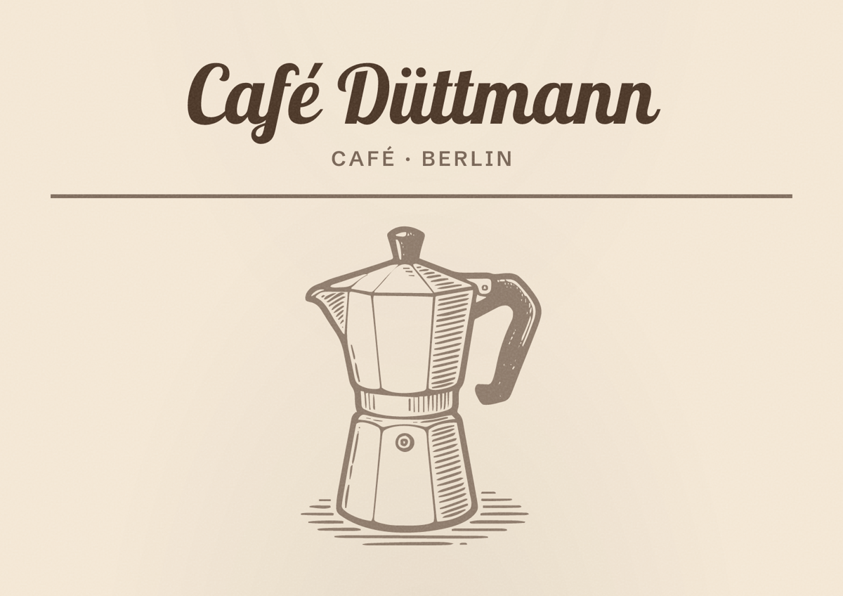Illustriertes Poster von Café Düttmann, Café in Berlin