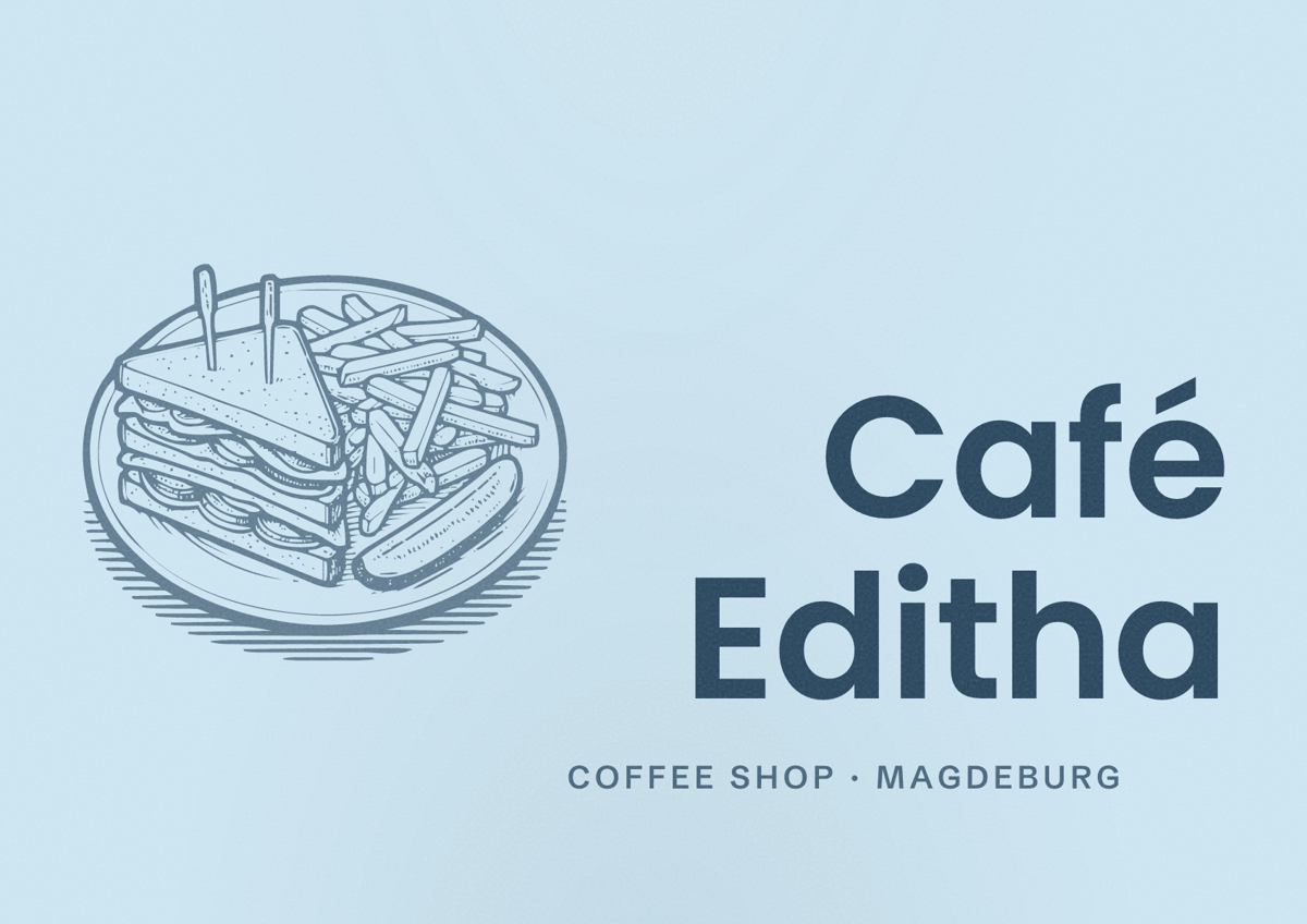 Illustriertes Poster von Café Editha, Coffee Shop in Magdeburg