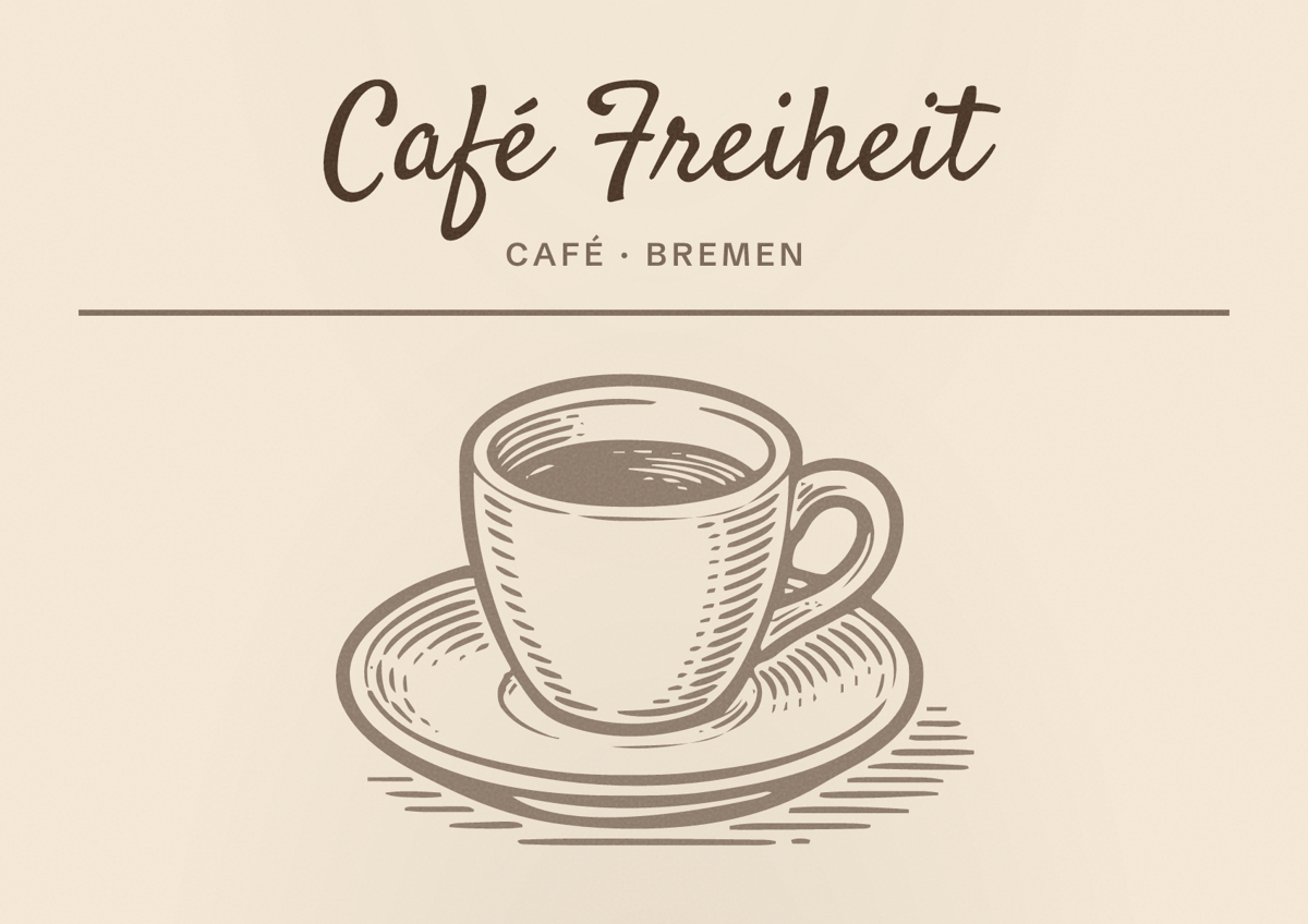Illustriertes Poster von Café Freiheit, Café in Bremen