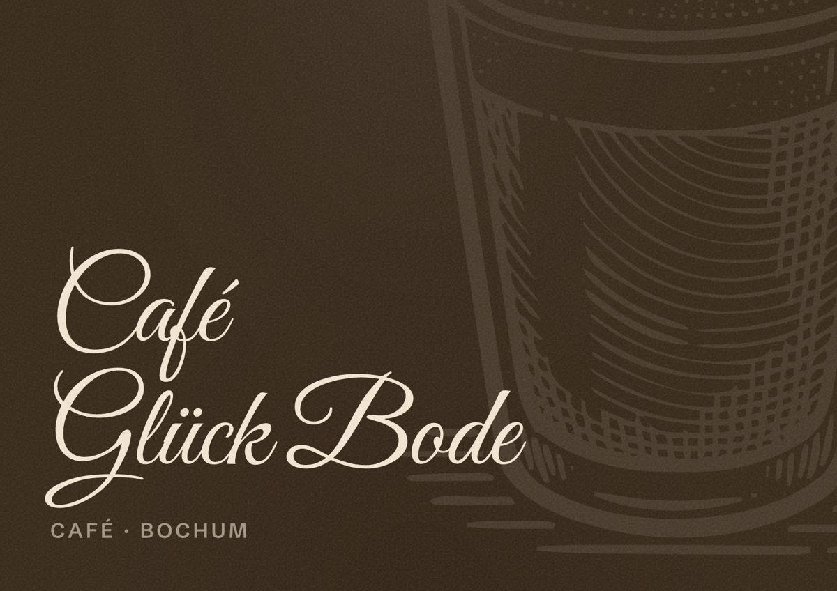 Illustriertes Poster von Café Glück Bode, Café in Bochum