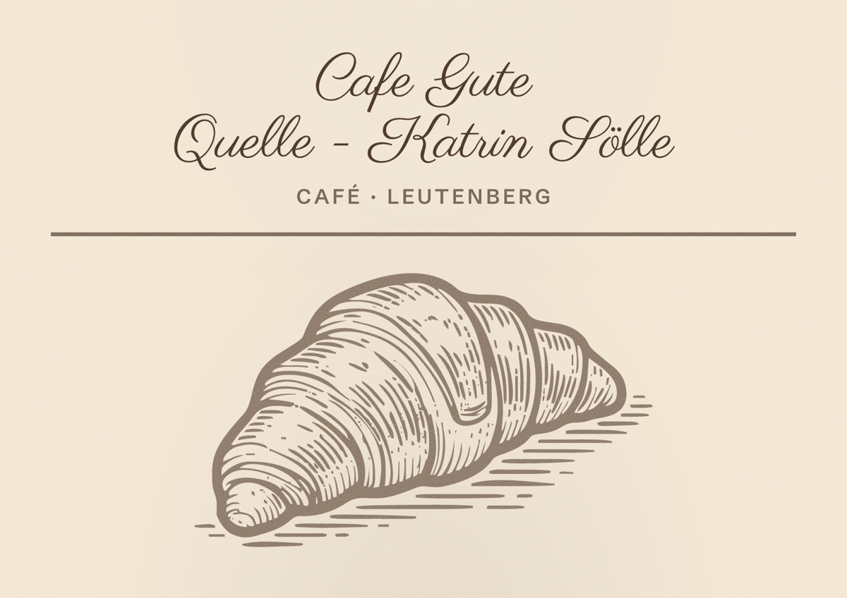 Illustriertes Poster von Cafe Gute Quelle - Katrin Sölle, Café in Leutenberg
