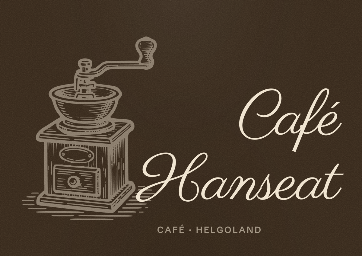 Illustriertes Poster von Café Hanseat, Café in Helgoland