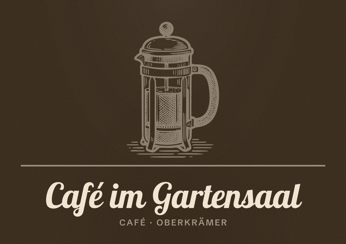 Illustriertes Poster von Café im Gartensaal, Café in Oberkrämer