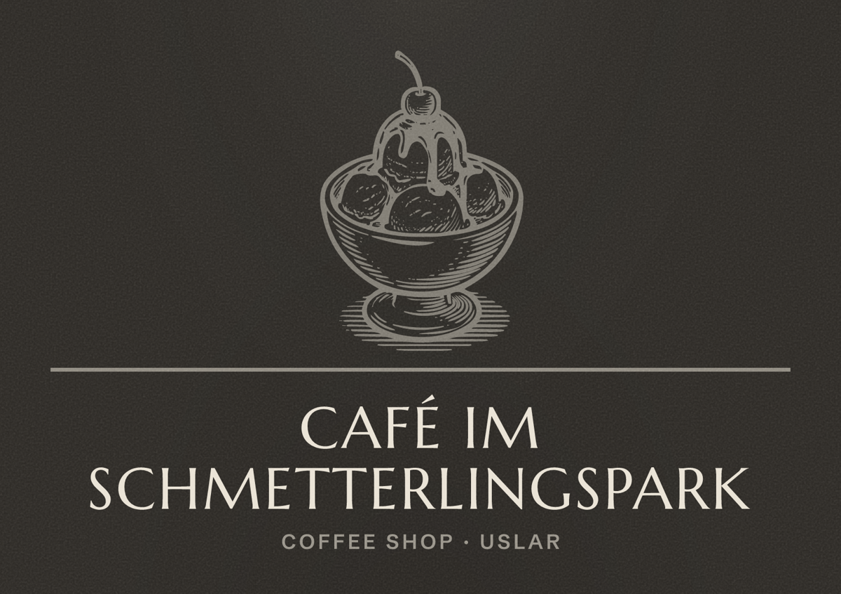 Illustriertes Poster von Café im Schmetterlingspark, Coffee Shop in Uslar