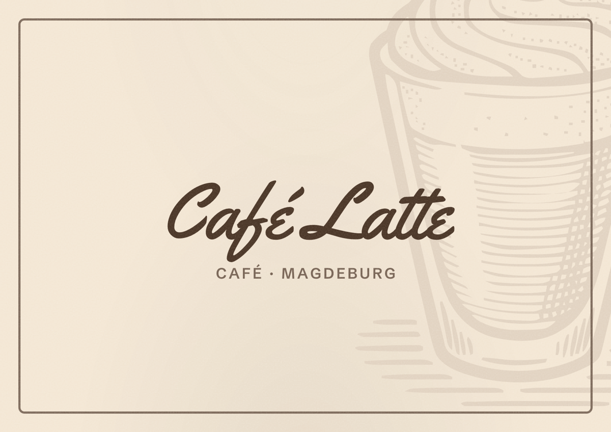 Illustriertes Poster von Café Latte, Café in Magdeburg
