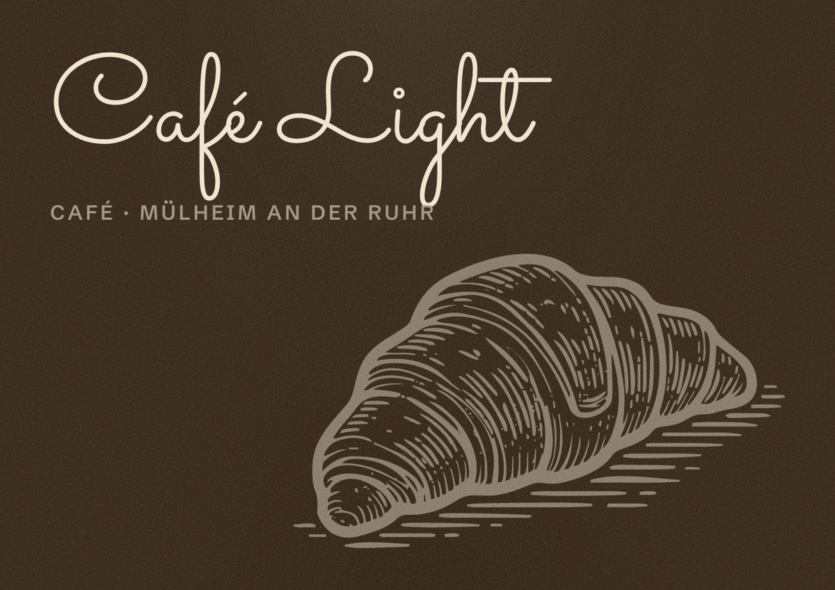 Illustriertes Poster von Café Light, Café in Mülheim an der Ruhr