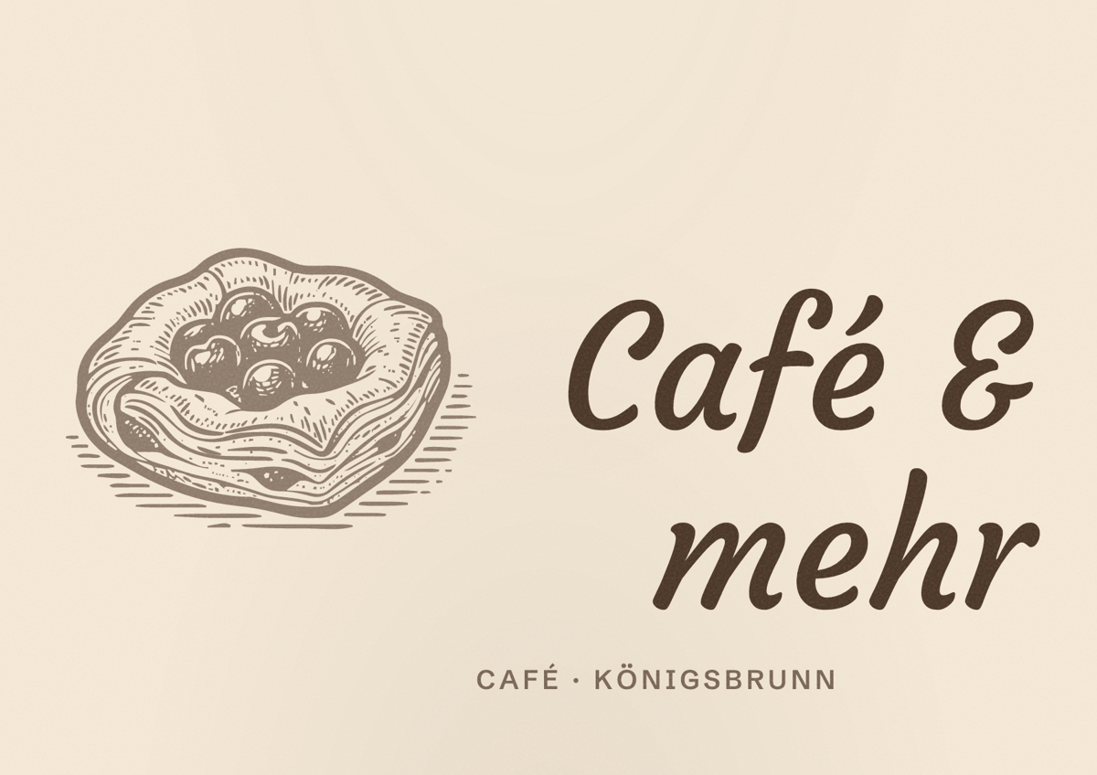 Illustriertes Poster von Café & mehr, Café in Königsbrunn