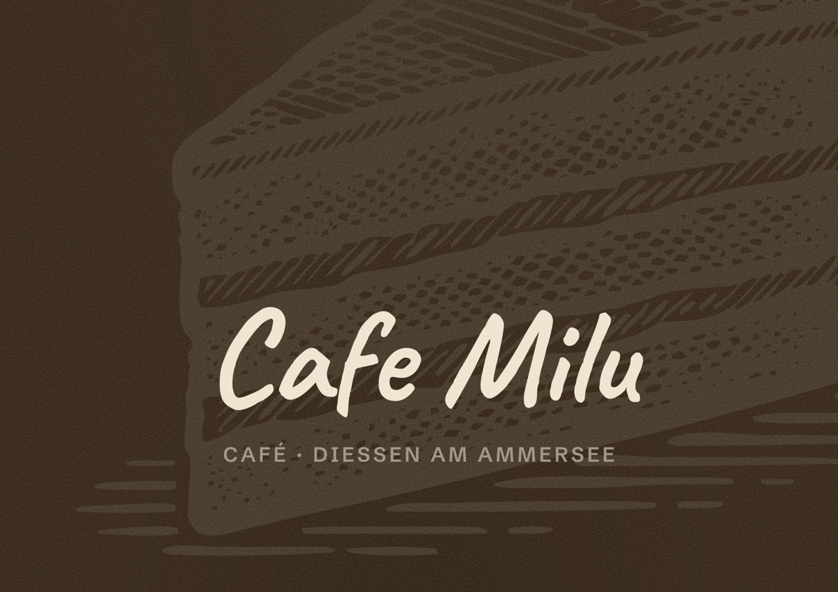 Illustriertes Poster von Cafe Milu, Café in Dießen am Ammersee