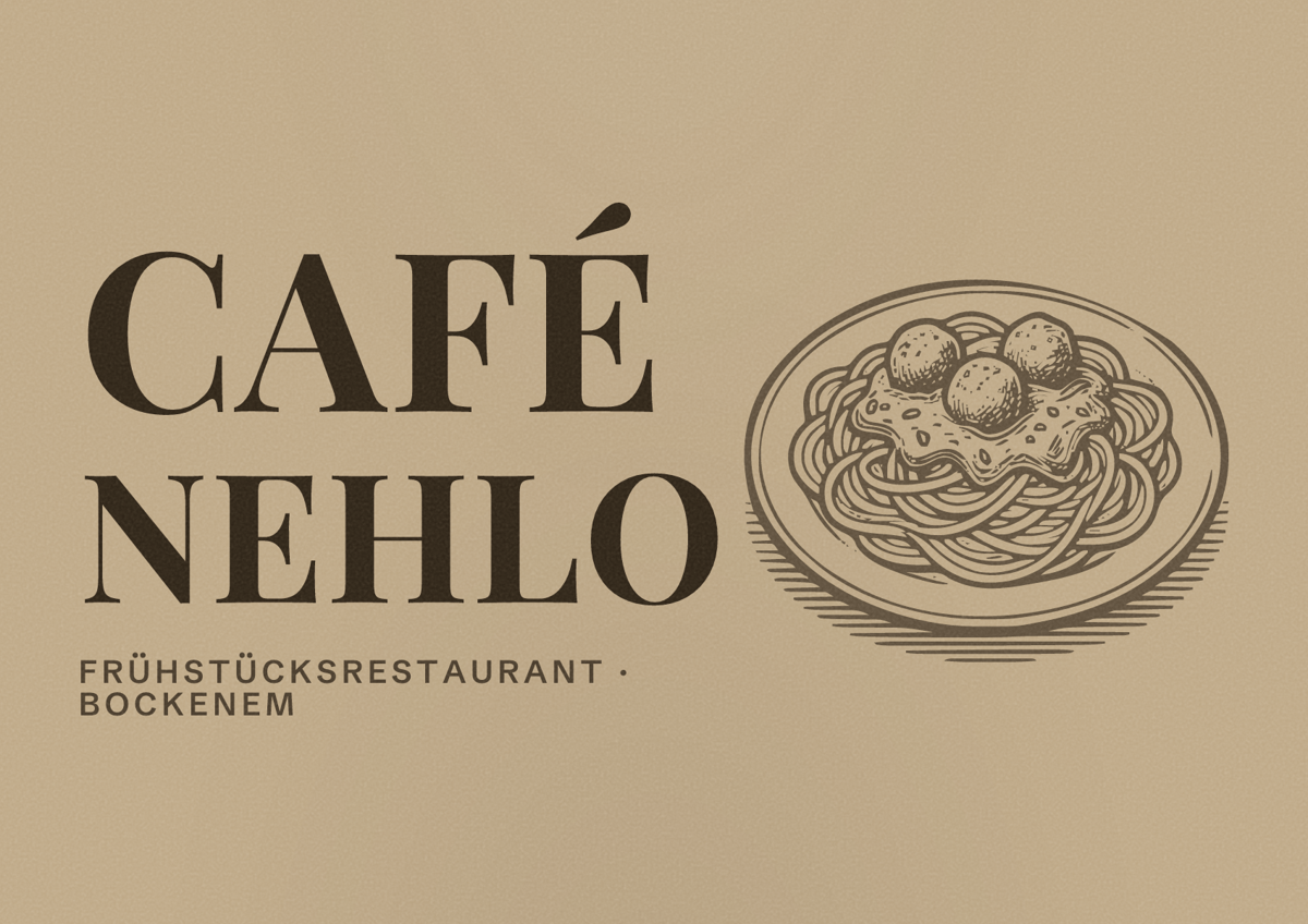Illustriertes Poster von Café Nehlo, Frühstücksrestaurant in Bockenem