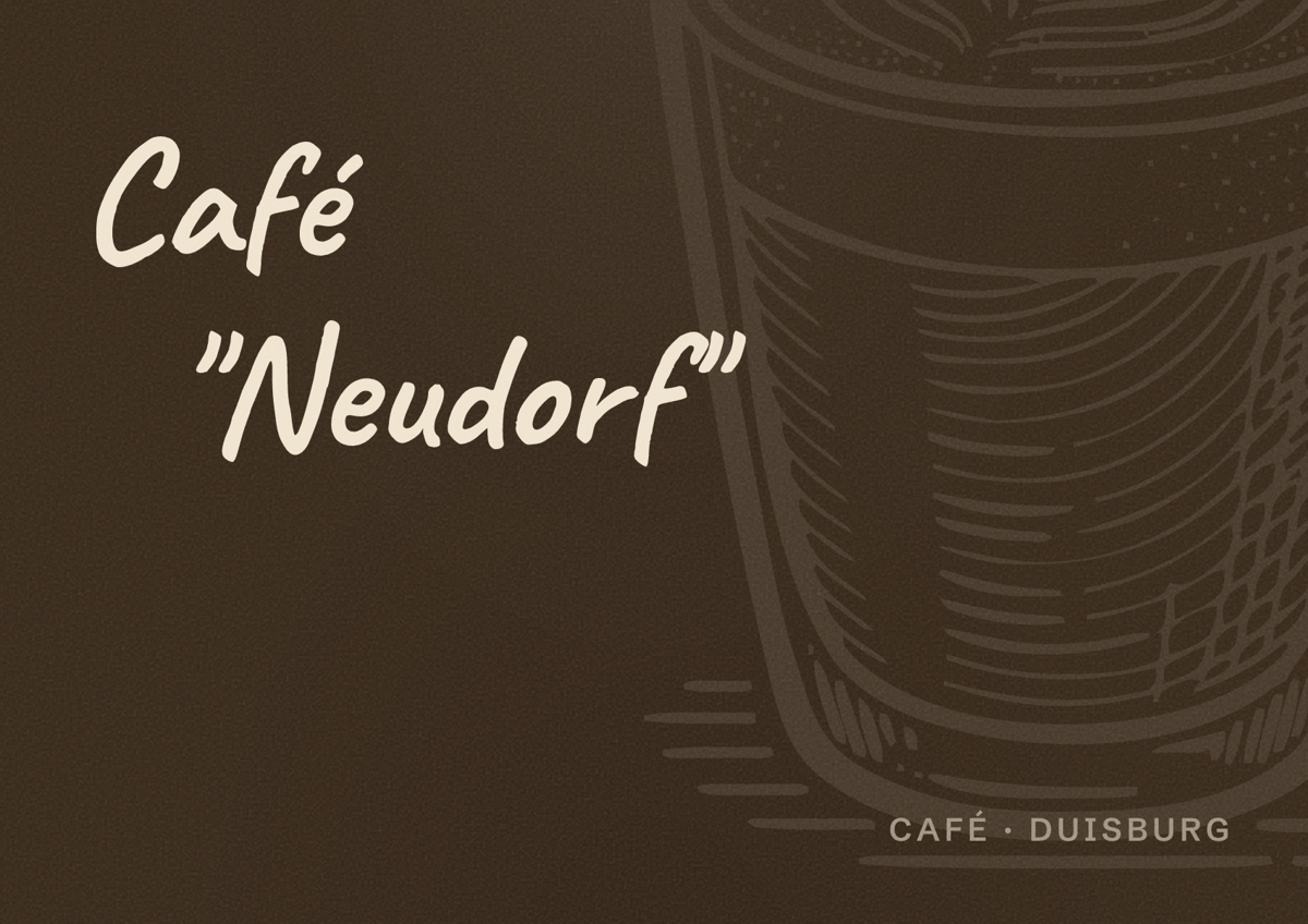 Illustriertes Poster von Café "Neudorf", Café in Duisburg