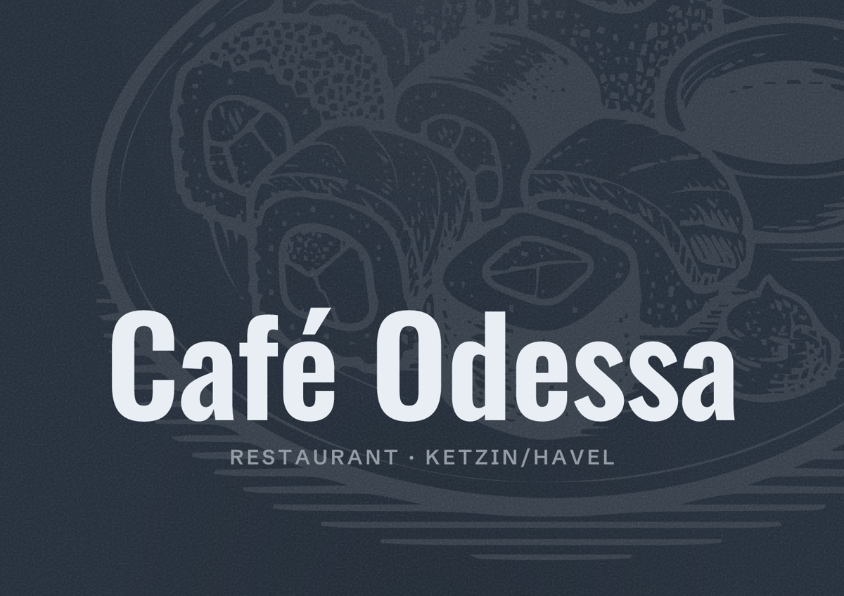 Illustriertes Poster von Café Odessa, Restaurant in Ketzin/Havel