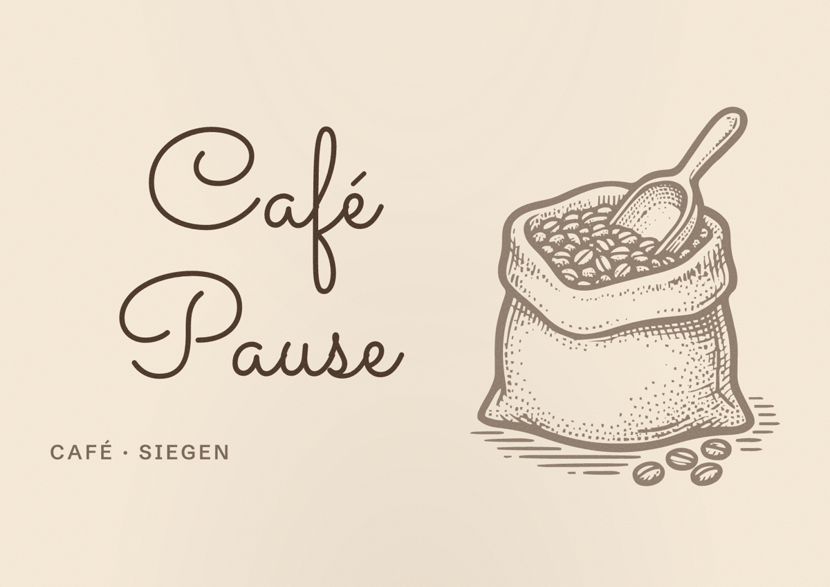Illustriertes Poster von Café Pause, Café in Siegen