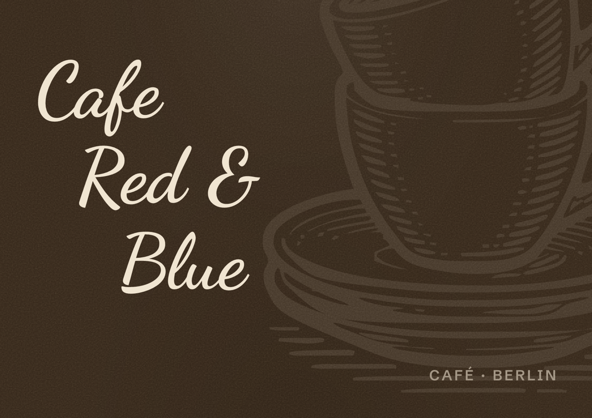 Illustriertes Poster von Cafe Red & Blue, Café in Berlin