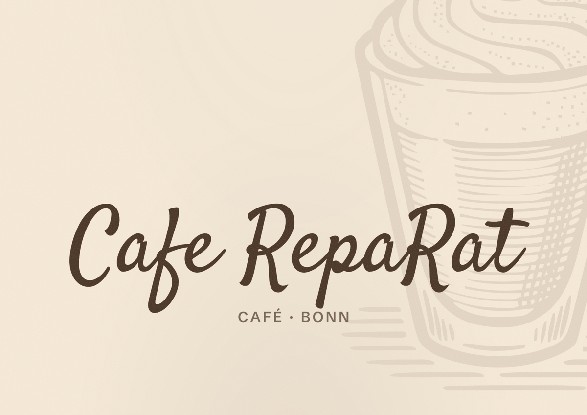 Illustriertes Poster von Cafe RepaRat, Café in Bonn