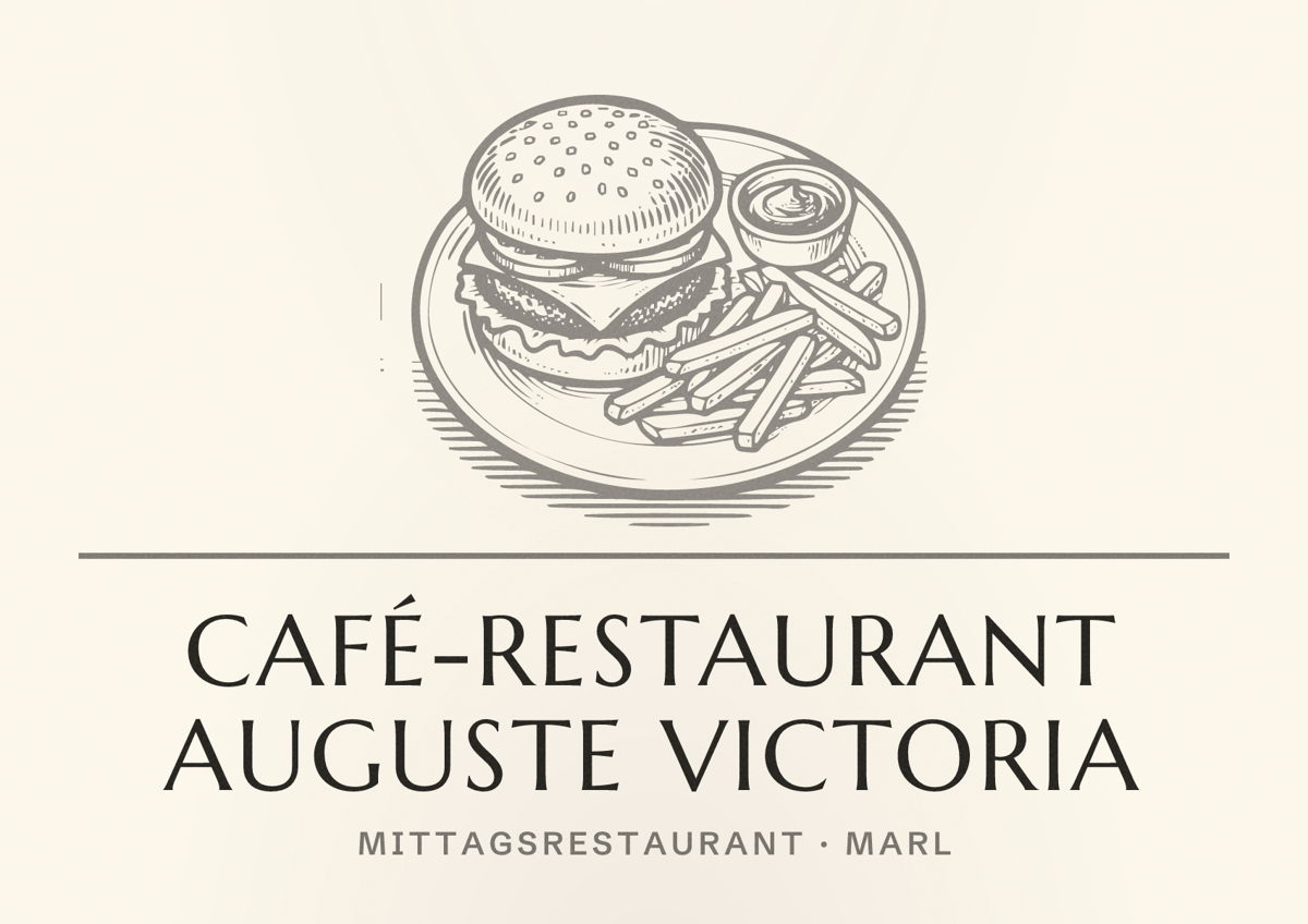 Illustriertes Poster von Café-Restaurant Auguste Victoria, Mittagsrestaurant in Marl
