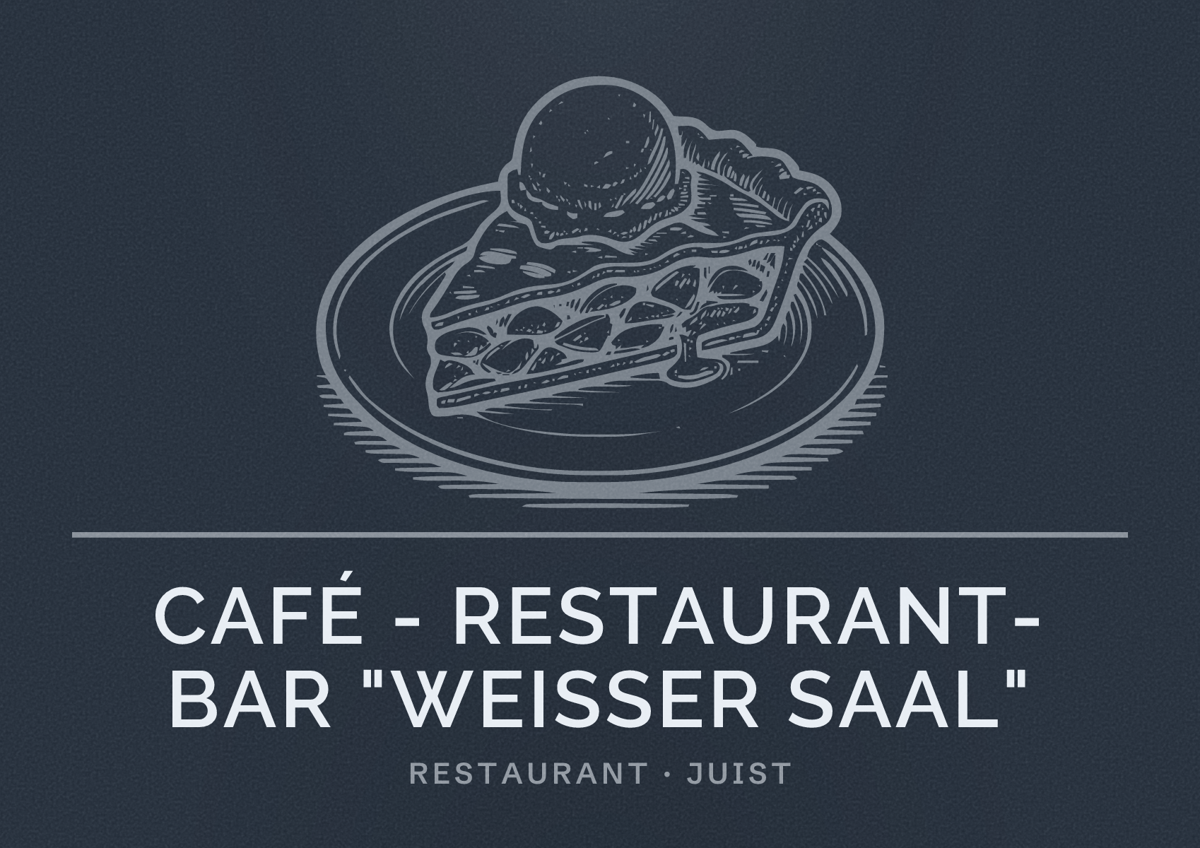 Illustriertes Poster von Café - Restaurant- Bar "Weißer Saal", Restaurant in Juist