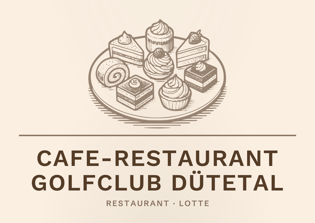Illustriertes Poster von Cafe-Restaurant Golfclub Dütetal, Restaurant in Lotte