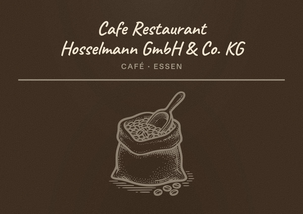 Illustriertes Poster von Cafe Restaurant Hosselmann GmbH & Co. KG, Café in Essen