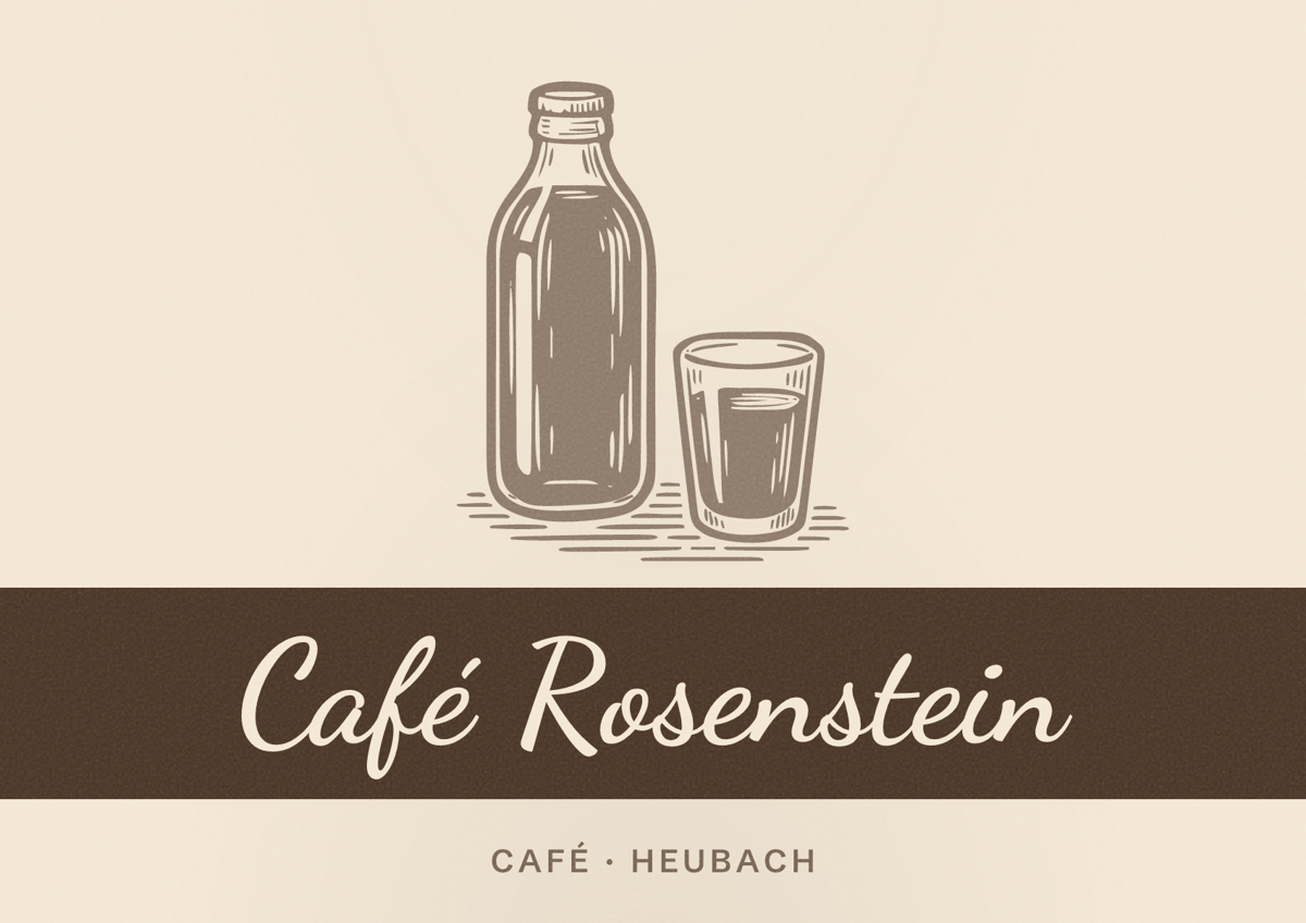 Illustriertes Poster von Café Rosenstein, Café in Heubach