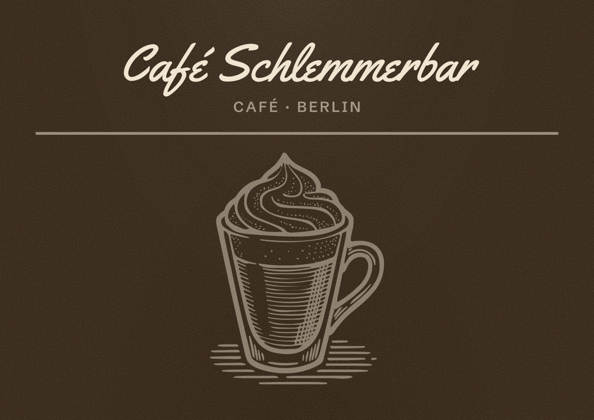 Illustriertes Poster von Café Schlemmerbar, Café in Berlin