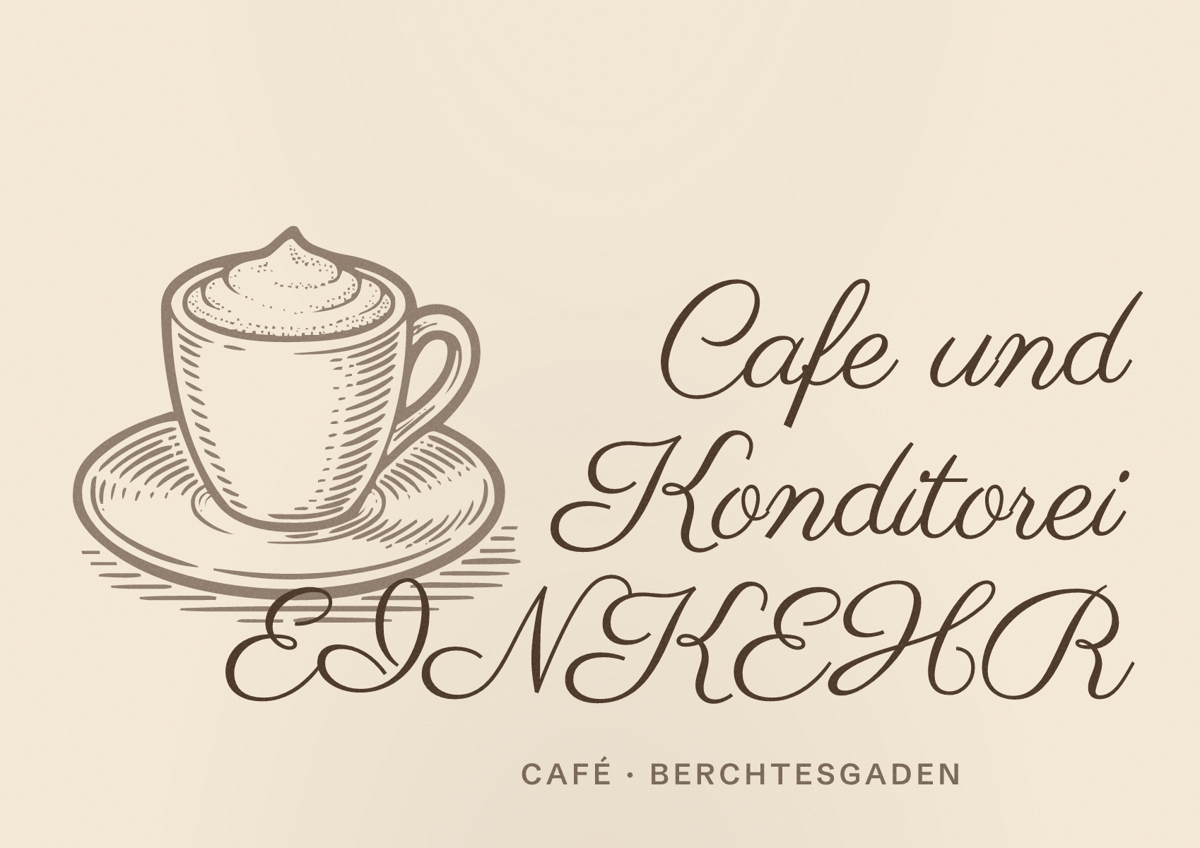 Illustriertes Poster von Cafe und Konditorei EINKEHR, Café in Berchtesgaden