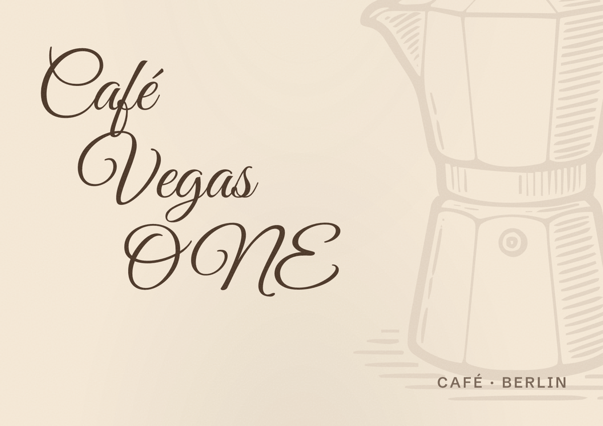 Illustriertes Poster von Café Vegas ONE, Café in Berlin