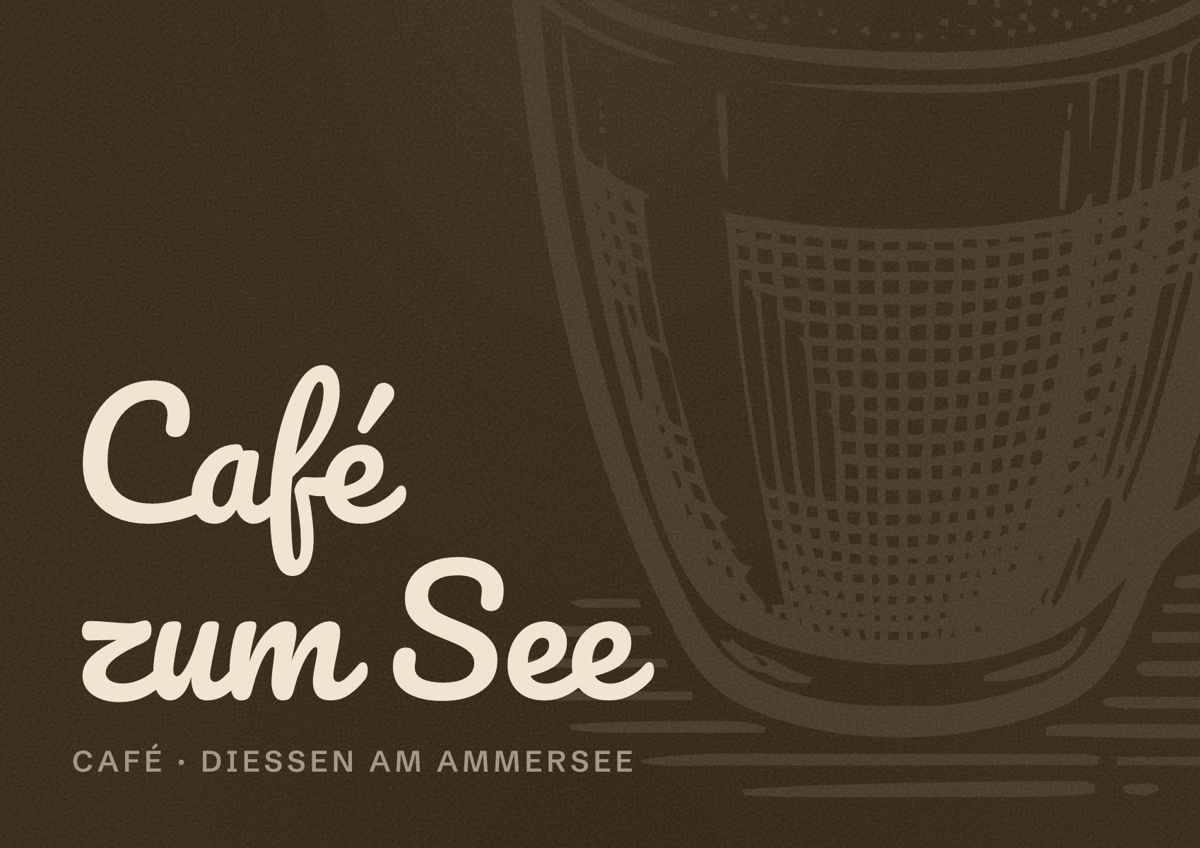 Illustriertes Poster von Café zum See, Café in Dießen am Ammersee