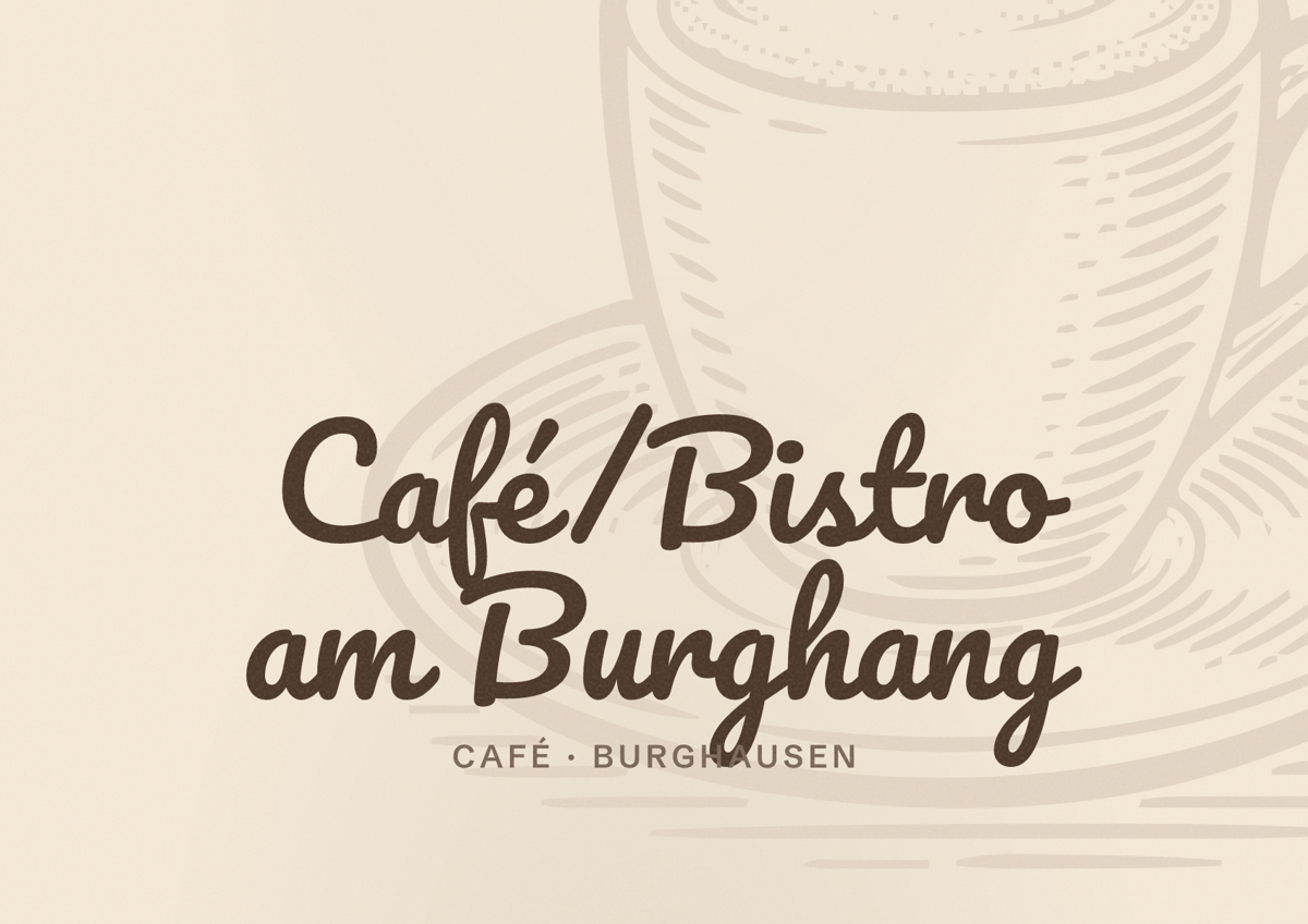 Illustriertes Poster von Café/Bistro am Burghang, Café in Burghausen