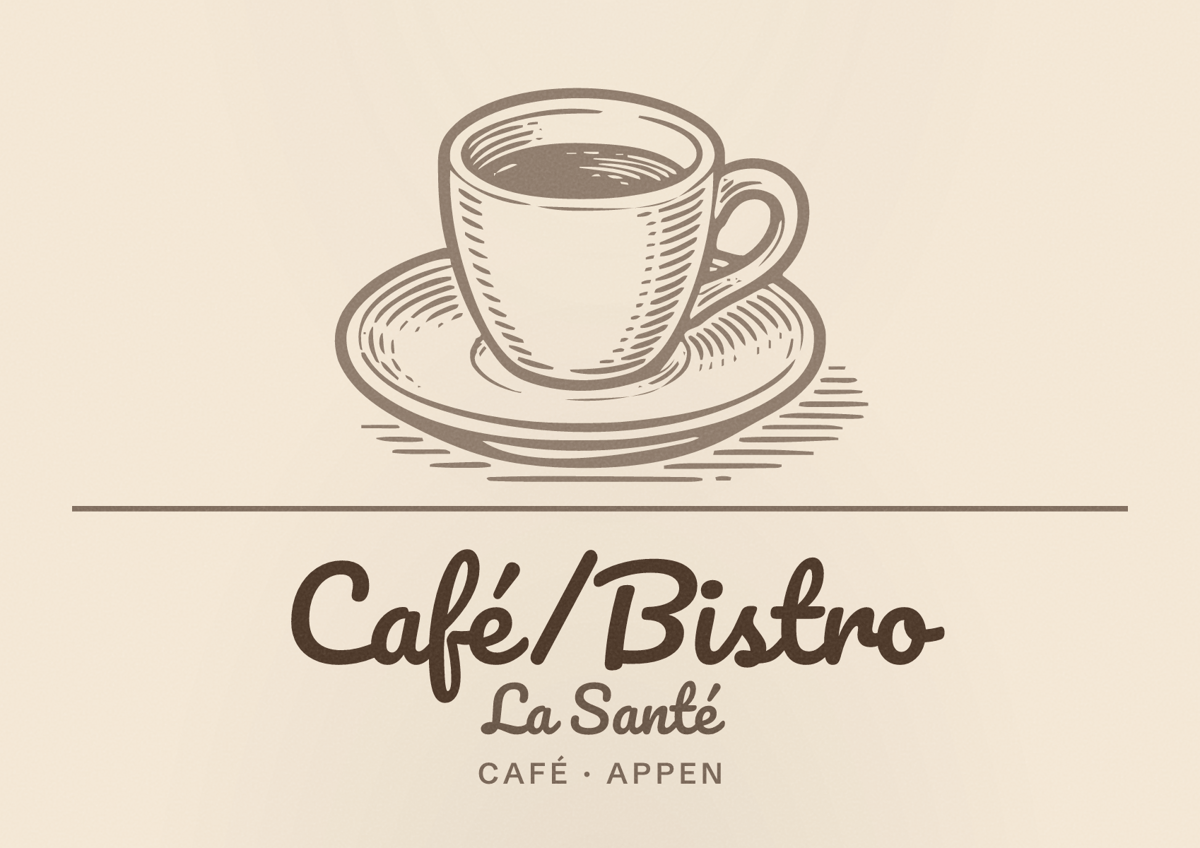 Illustriertes Poster von Café/Bistro La Santé, Café in Appen