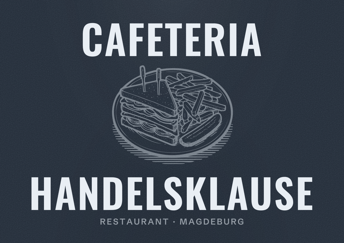 Illustriertes Poster von Cafeteria Handelsklause, Restaurant in Magdeburg