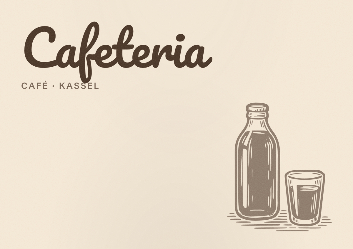 Illustriertes Poster von Cafeteria, Café in Kassel