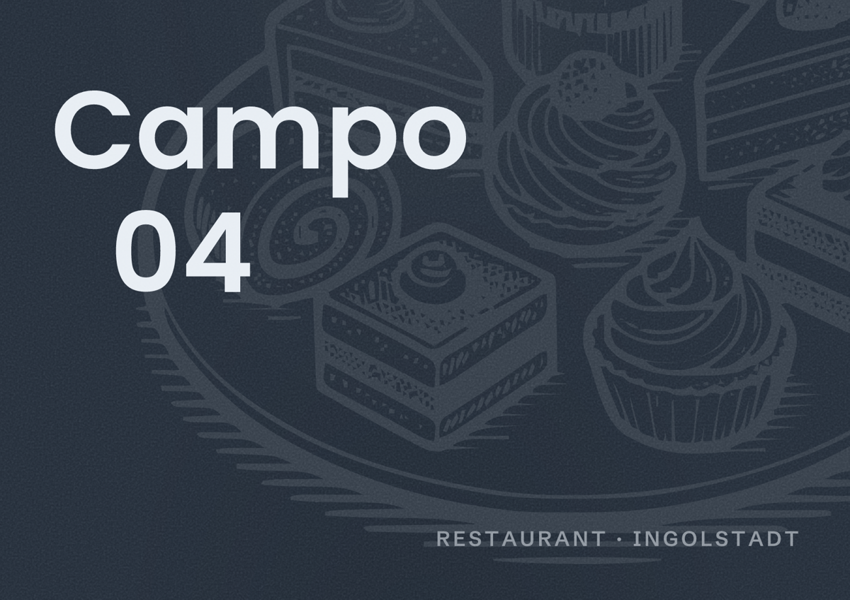 Illustriertes Poster von Campo 04, Restaurant in Ingolstadt