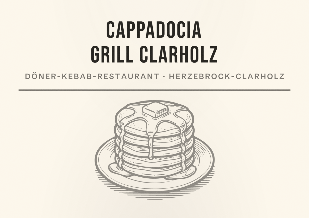 Illustriertes Poster von Cappadocia Grill Clarholz, Döner-Kebab-Restaurant in Herzebrock-Clarholz