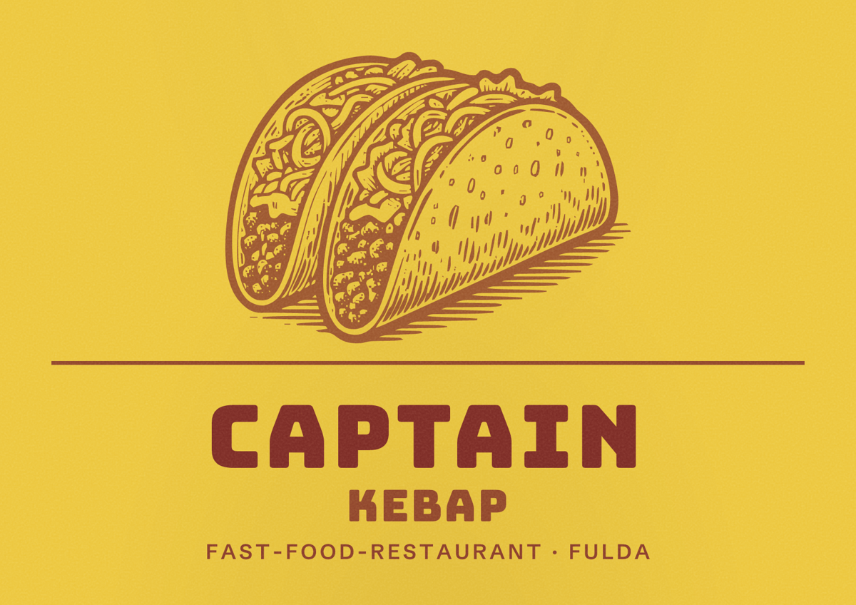 Illustriertes Poster von Captain Kebap, Fast-Food-Restaurant in Fulda