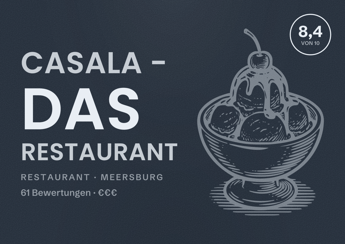 Illustriertes Poster von Casala - das Restaurant, Restaurant in Meersburg: Bewertung 8,4 von 10 aus 61 Bewertungen, Preisniveau €€€