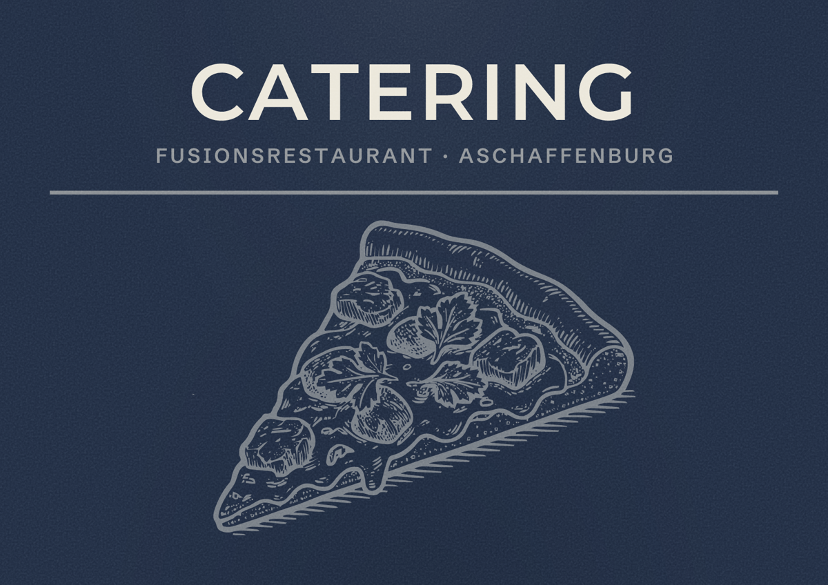 Illustriertes Poster von Catering, Fusionsrestaurant in Aschaffenburg