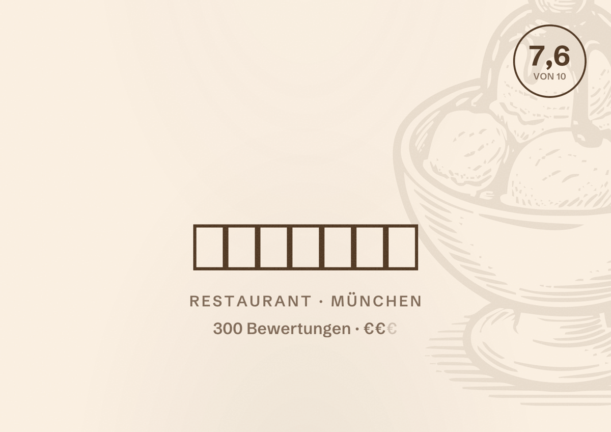 Illustriertes Poster von ℂ𝕒𝕥𝕨𝕒𝕝𝕜, Restaurant in München: Bewertung 7,6 von 10 aus 300 Bewertungen, Preisniveau €€