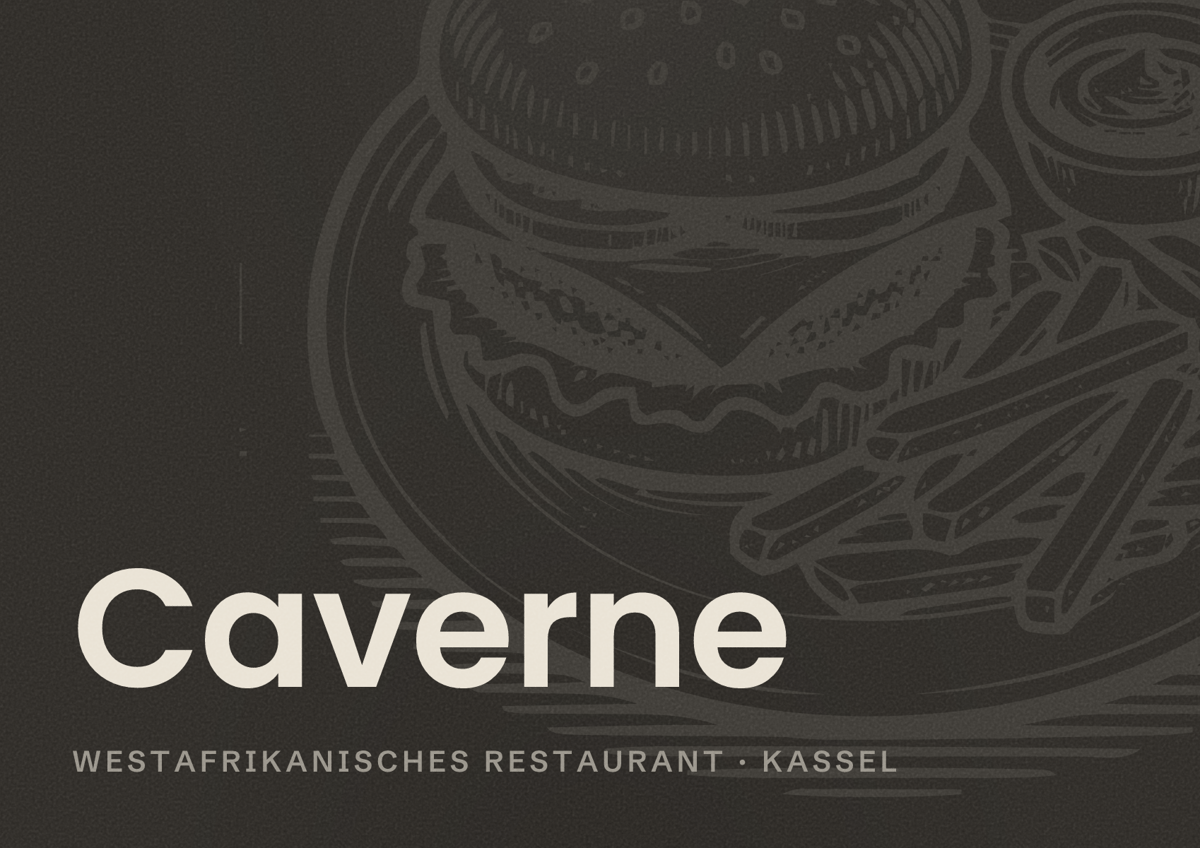 Illustriertes Poster von Caverne, Westafrikanisches Restaurant in Kassel