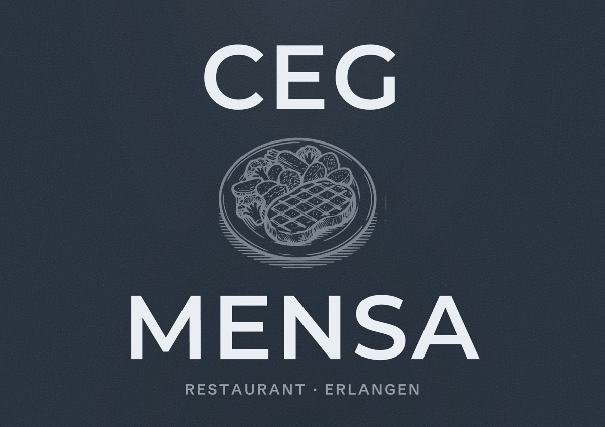Illustriertes Poster von CEG Mensa, Restaurant in Erlangen