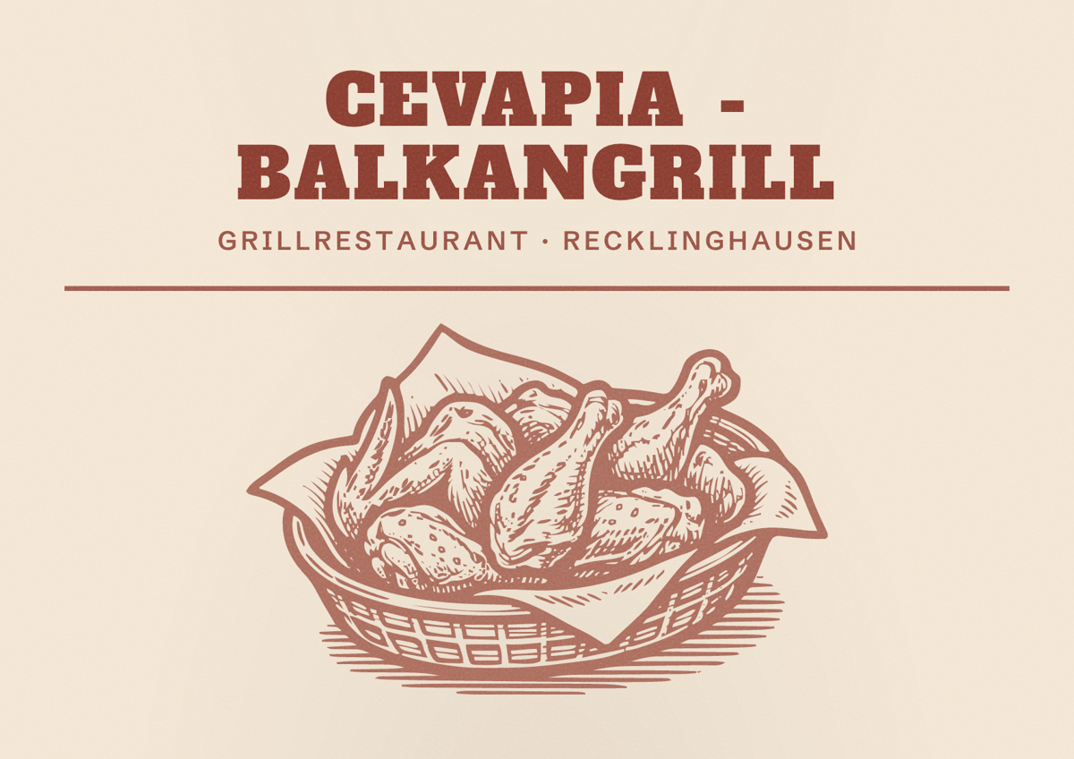 Illustriertes Poster von CEVAPIA - Balkangrill, Grillrestaurant in Recklinghausen