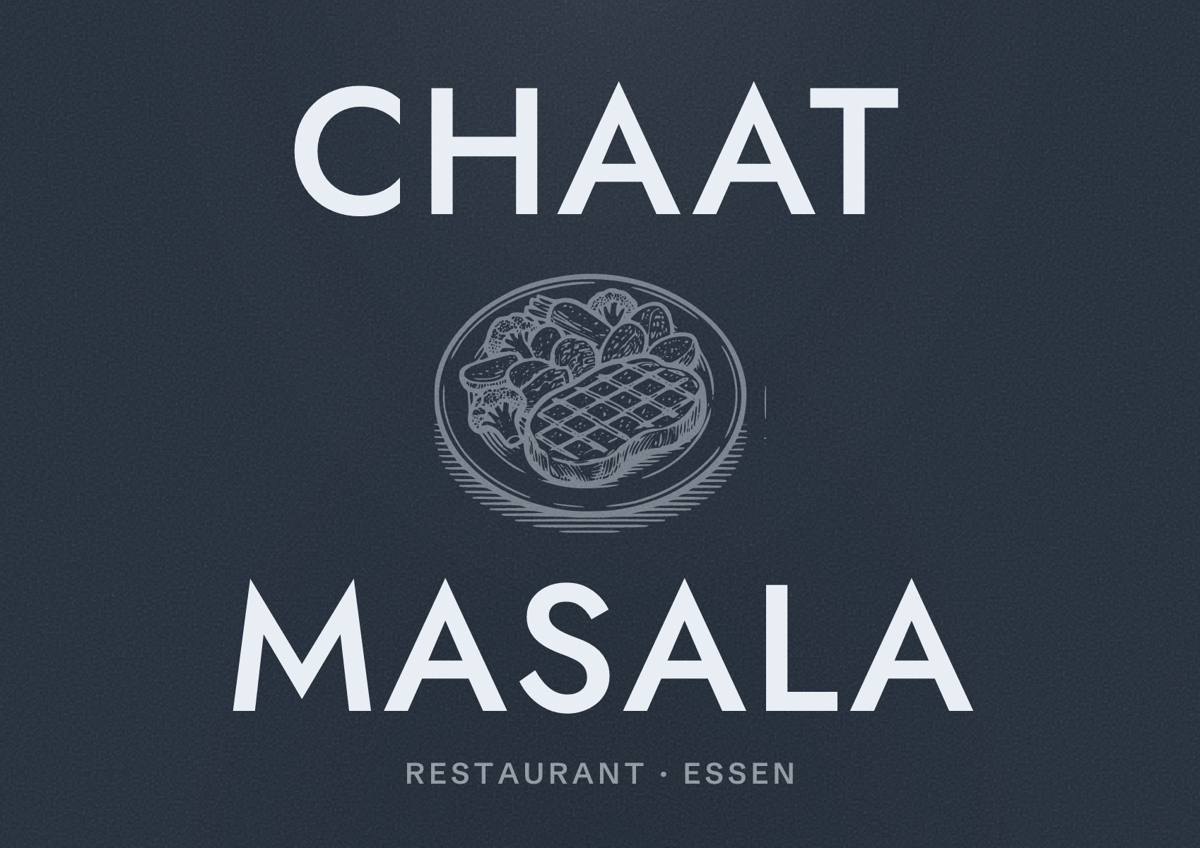 Illustriertes Poster von Chaat Masala, Restaurant in Essen