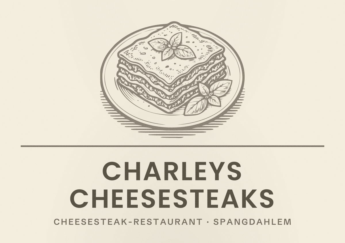 Illustriertes Poster von Charleys Cheesesteaks, Cheesesteak-Restaurant in Spangdahlem