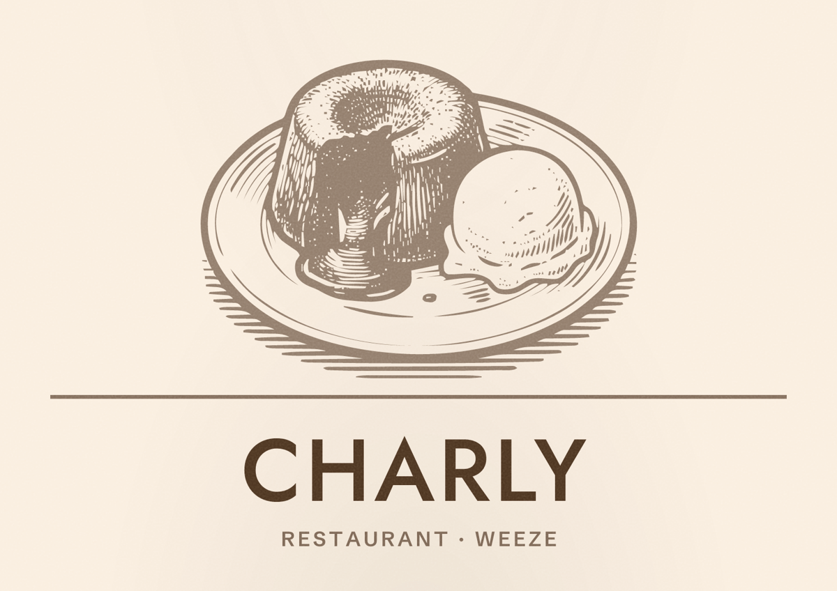 Illustriertes Poster von Charly, Restaurant in Weeze