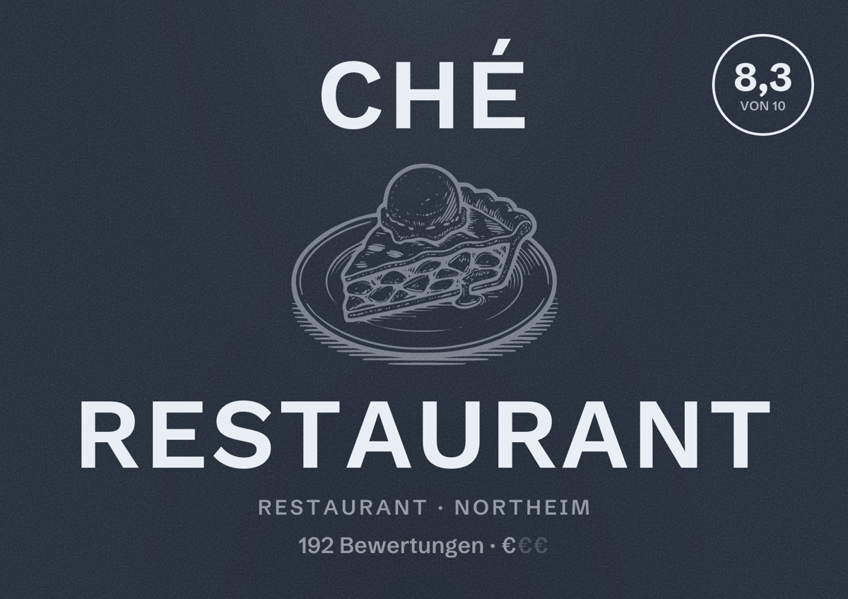 Illustriertes Poster von Ché Restaurant, Restaurant in Northeim: Bewertung 8,3 von 10 aus 192 Bewertungen, Preisniveau €
