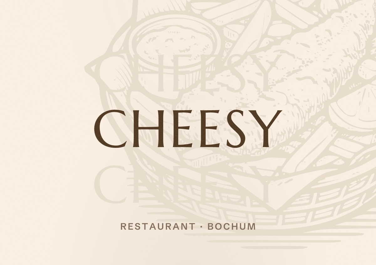 Illustriertes Poster von Cheesy, Restaurant in Bochum