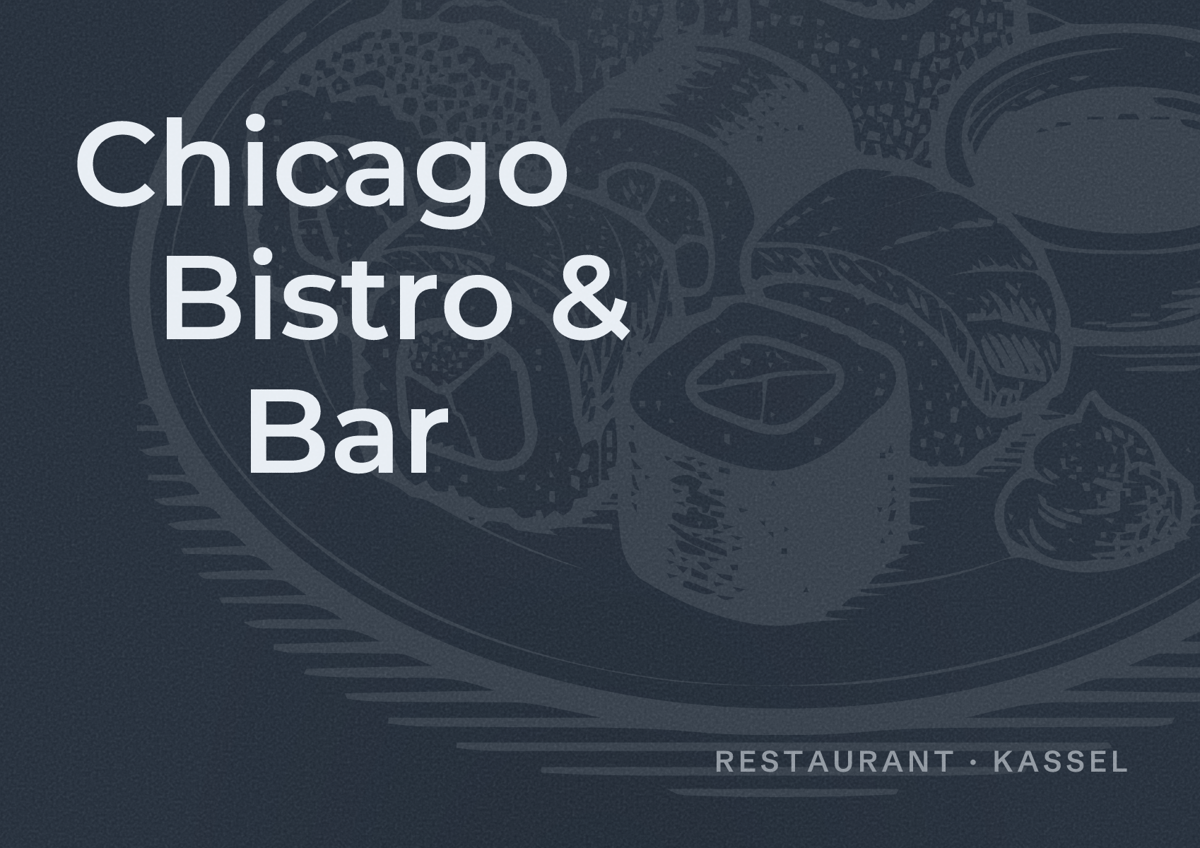 Illustriertes Poster von Chicago Bistro & Bar, Restaurant in Kassel