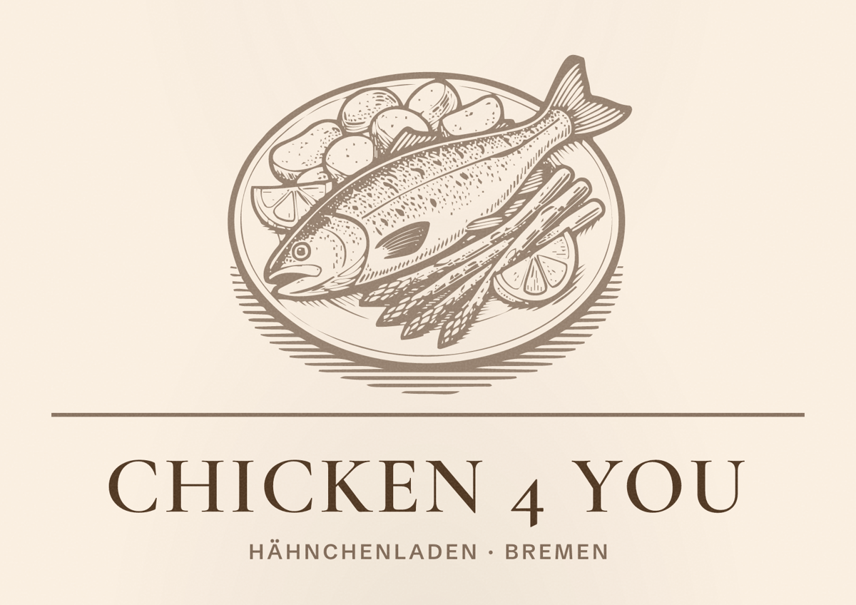Illustriertes Poster von Chicken 4 You, Hähnchenladen in Bremen