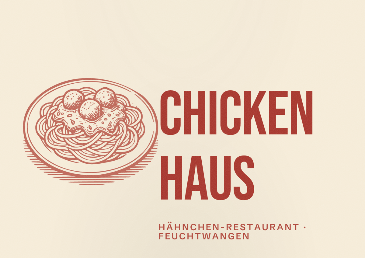 Illustriertes Poster von CHICKEN HAUS, Hähnchen-Restaurant in Feuchtwangen