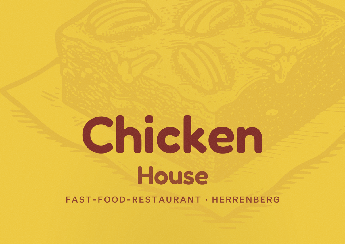 Illustriertes Poster von Chicken House, Fast-Food-Restaurant in Herrenberg