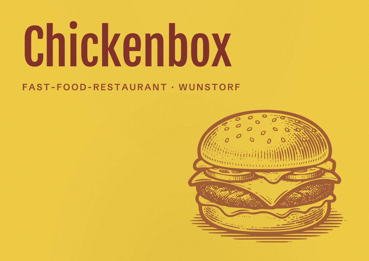 Illustriertes Poster von Chickenbox, Fast-Food-Restaurant in Wunstorf